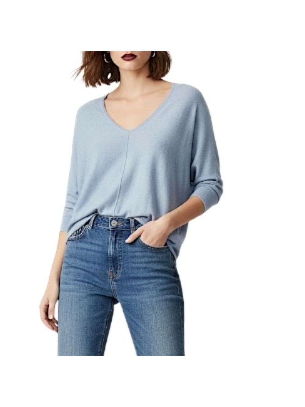 Part Two Copenhagen blue linen blend dolman sleeve lightweight sweater M